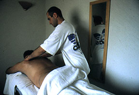 Man Receiving a Massage, Royal Spa, Hidalgo, Mexico